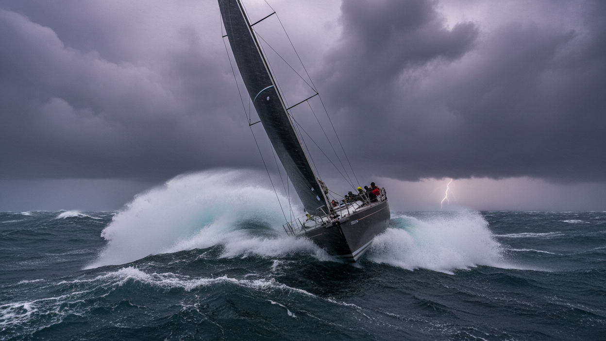 voilier en route par gros temps